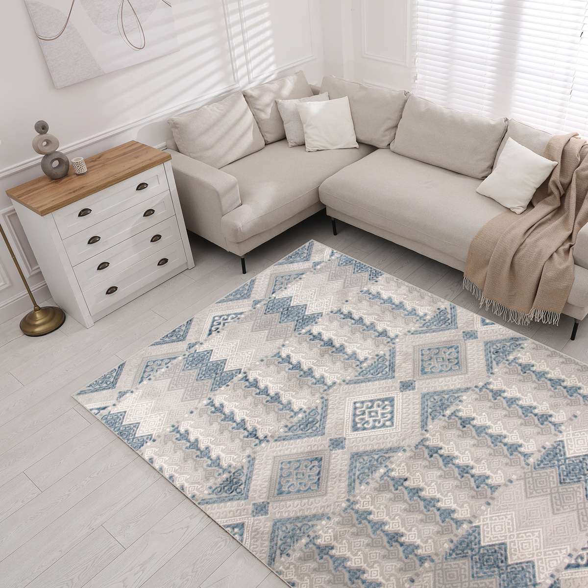 Rainbow Orivion Grey Modern Area Rug