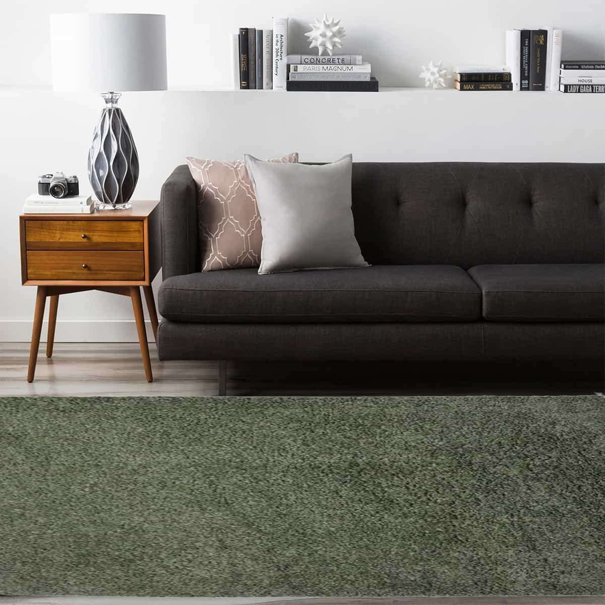 Halhal Polypropylene Shaggy Dark Green Rug 150x200 - 150x200 / Green