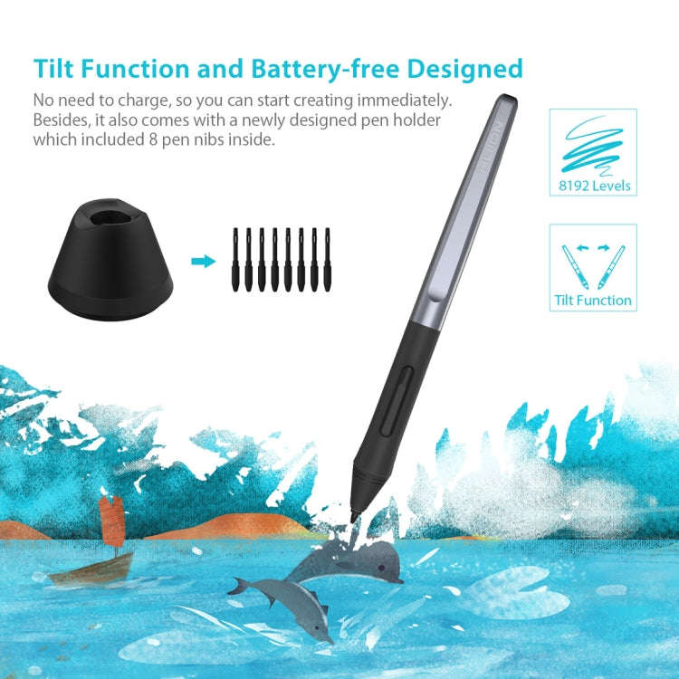 HUION H610Pro V2 5080LPI Professional Art USB Graphics Drawing Tablet for Windows / Mac OS, with Bat