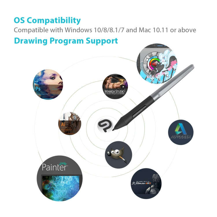 HUION H610Pro V2 5080LPI Professional Art USB Graphics Drawing Tablet for Windows / Mac OS, with Bat