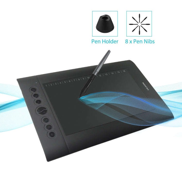HUION H610Pro V2 5080LPI Professional Art USB Graphics Drawing Tablet for Windows / Mac OS, with Bat
