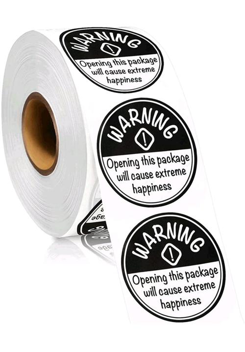 "Warning" Sticker 2.5cm