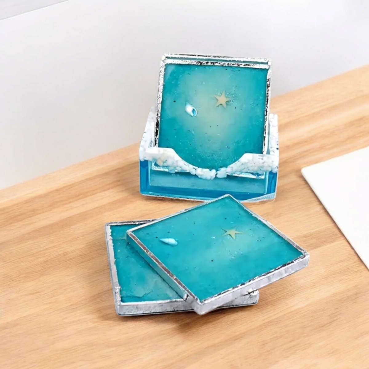 5pcs Square Plain Coaster Mould Set