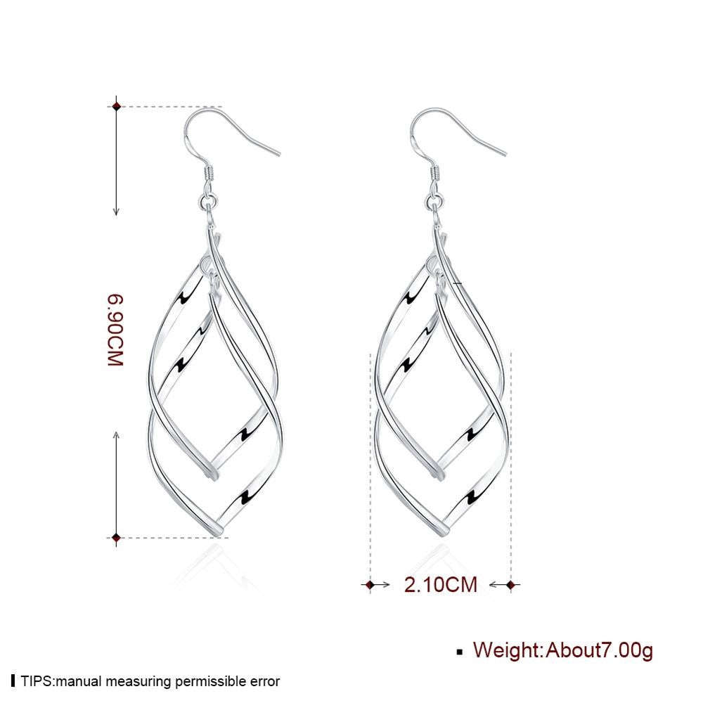 925 Sterling silver filled twist design ladies dangle earrings