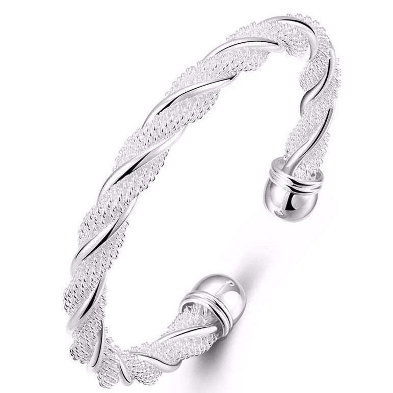 925 Silver filled Twisty Bangle