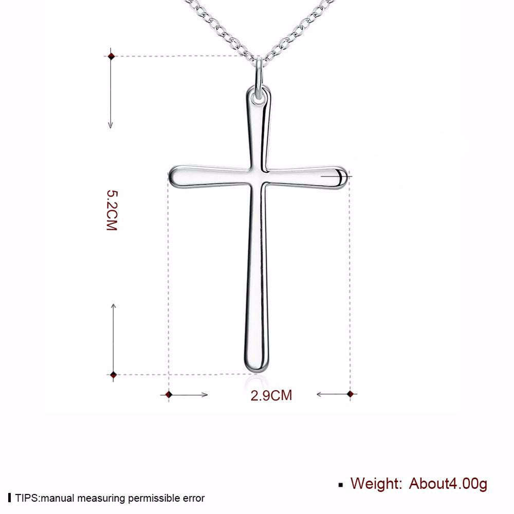 925 Silver filled plain design cross pendant with Free chain included
