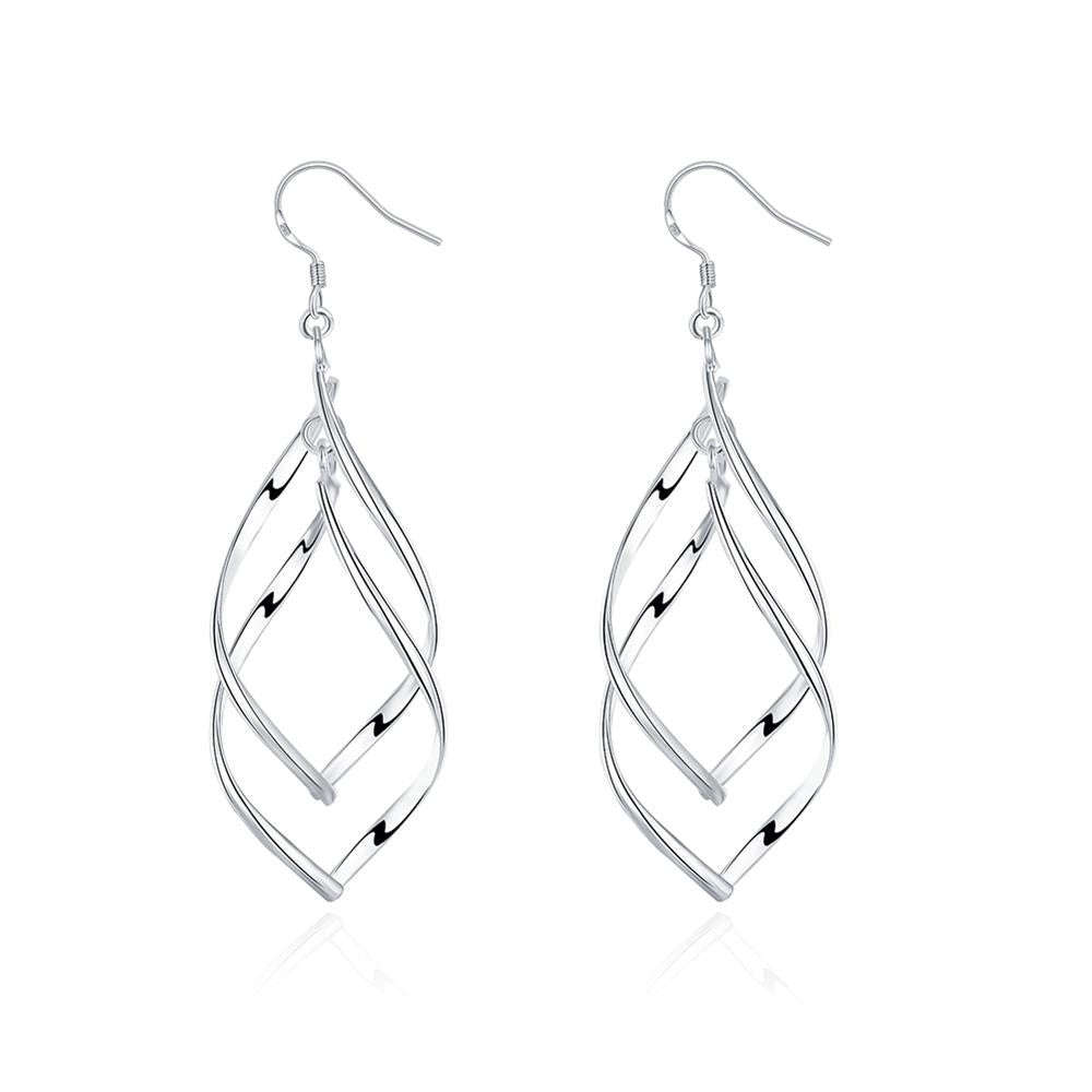 925 Sterling silver filled twist design ladies dangle earrings