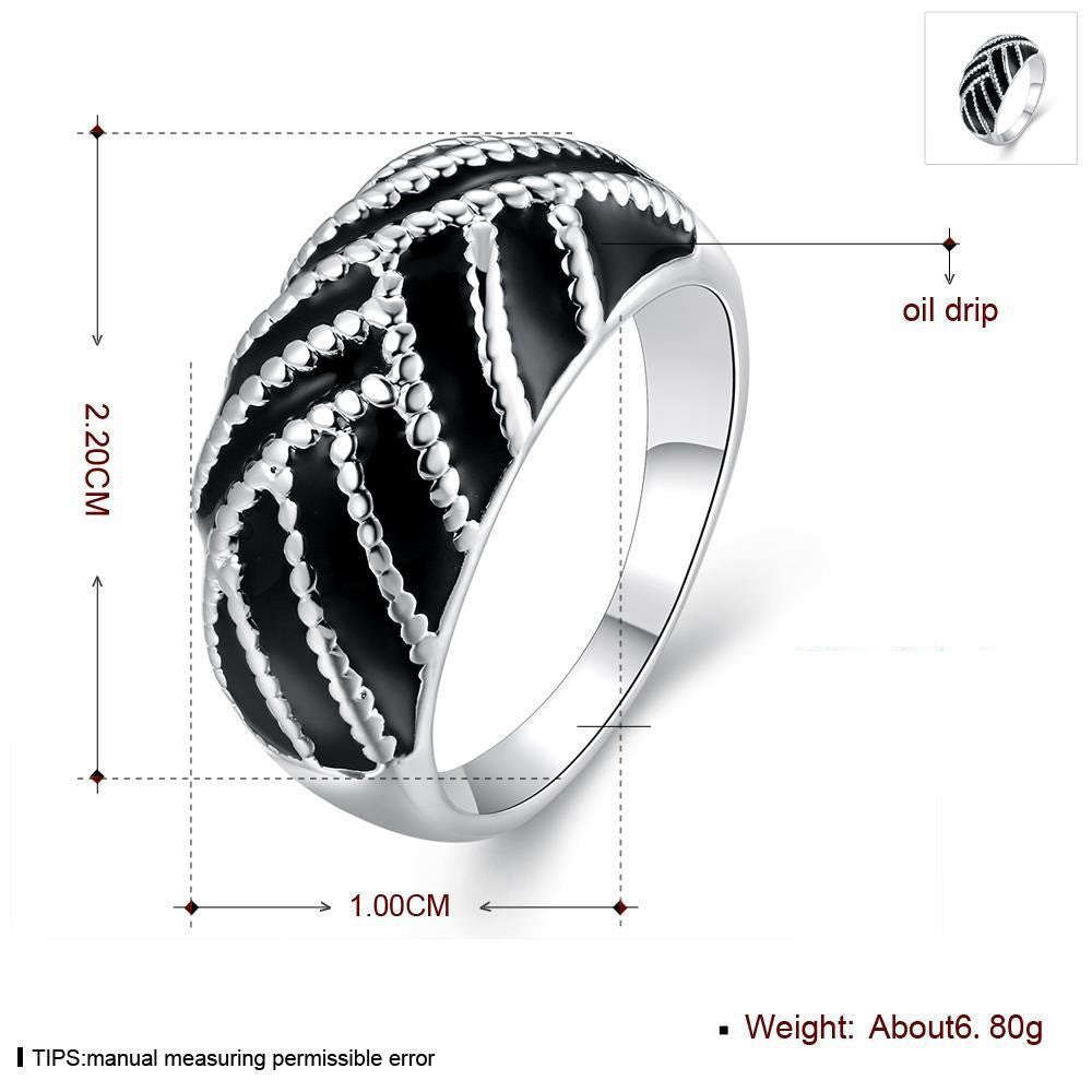 925 Sterling Silver filled Ladies ring with black detail work