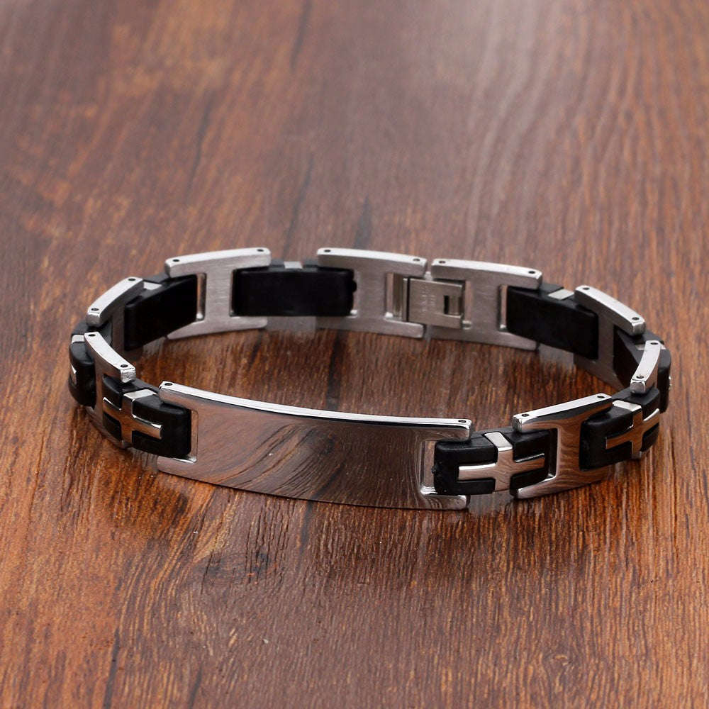 Men's Engraved Personalized Stainless Steel Bracelet