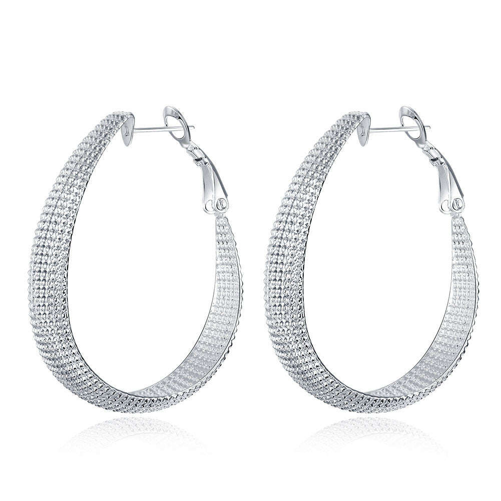 925 Sterling silver filled chunky ladies oval Hoops 12mm wide