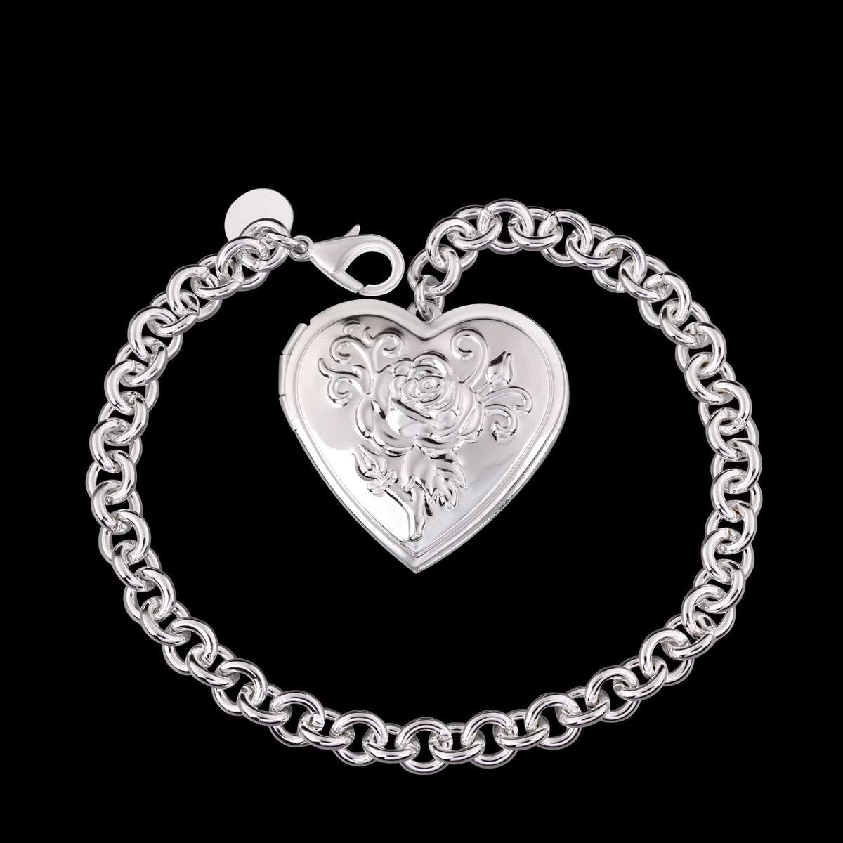 925 Sterling silver filled stamped Ladies locket bracelet, ADD YOUR OWN PHOTO