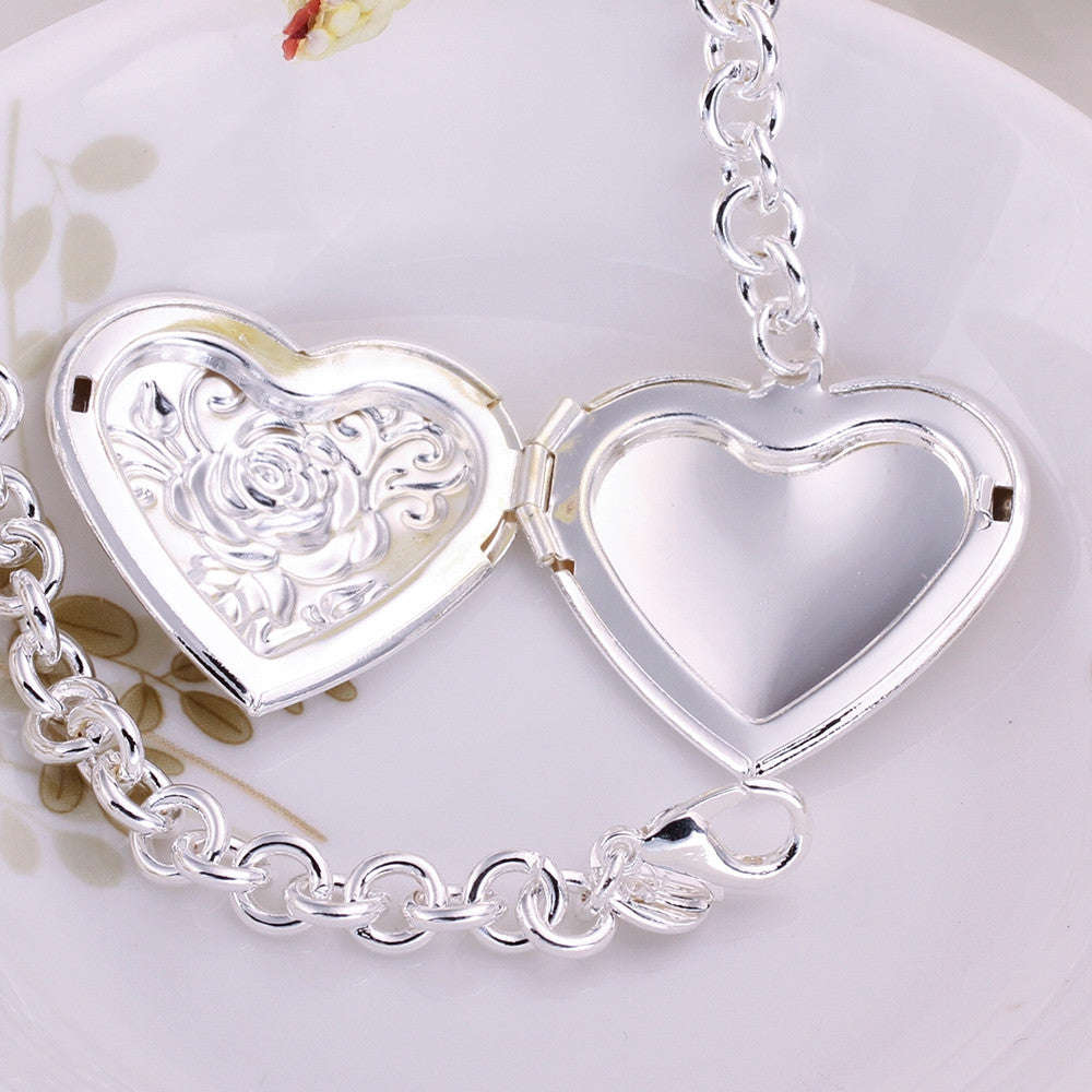 925 Sterling silver filled stamped Ladies locket bracelet, ADD YOUR OWN PHOTO