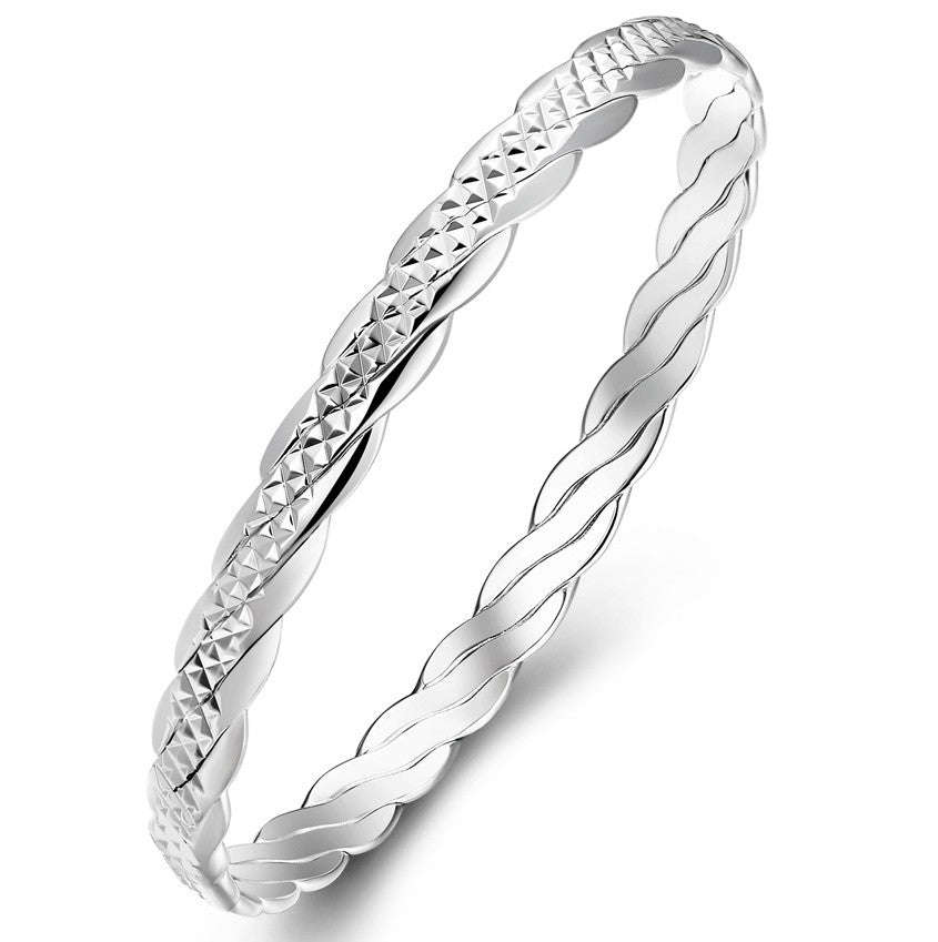 925 Sterling silver filled Ladies Bangle with fine detail work