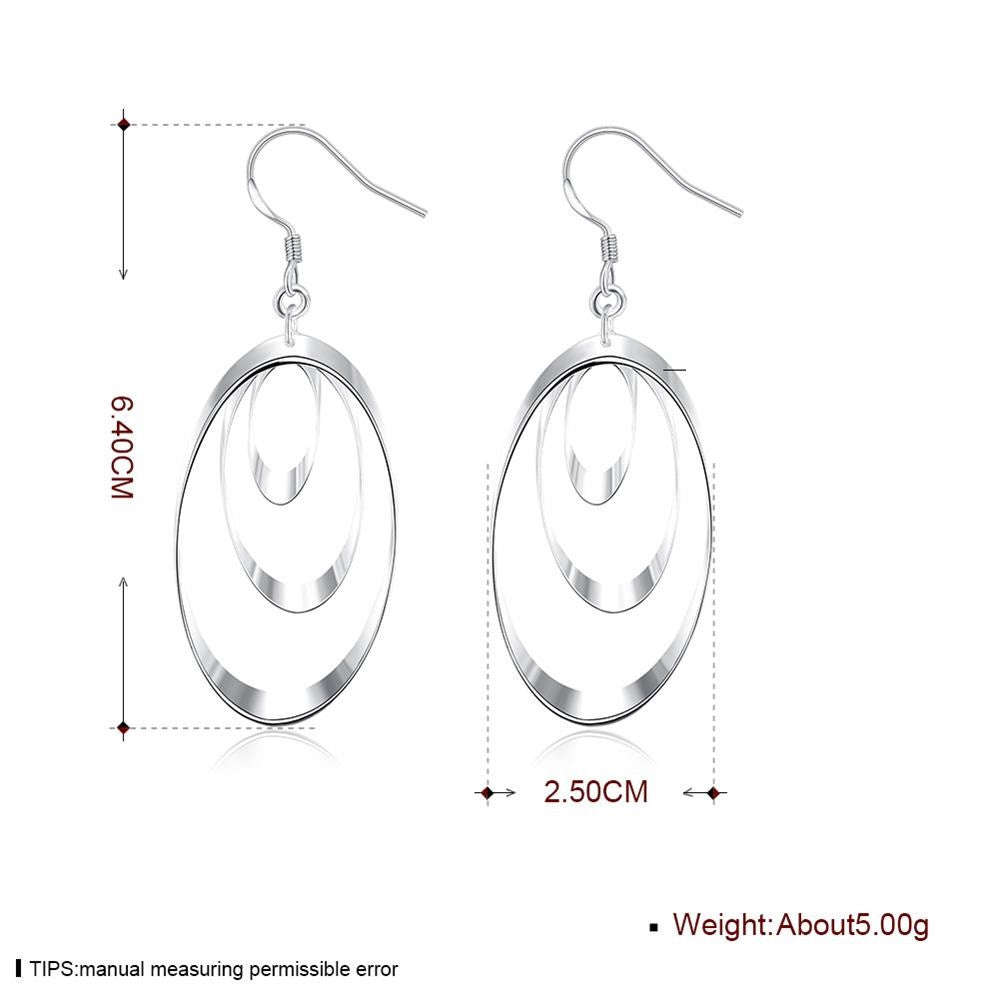 925 Sterling Silver filled Ladies 3 tier design dangle earrings