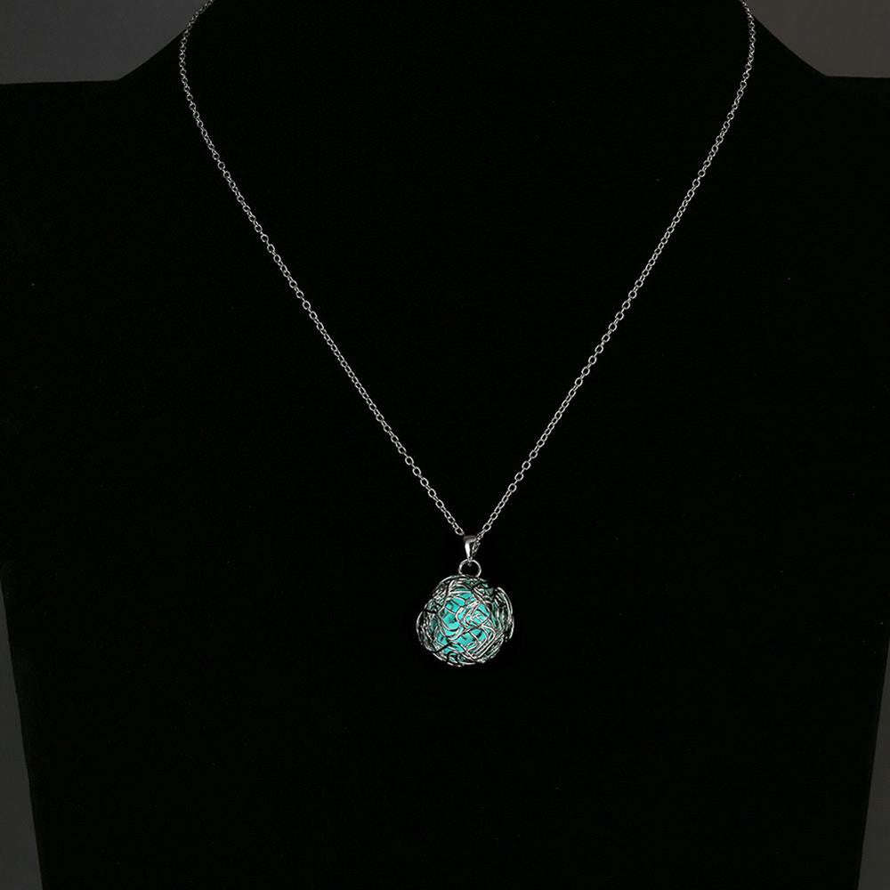 925 Sterling Silver Filled Glow in the dark pendant Ball design