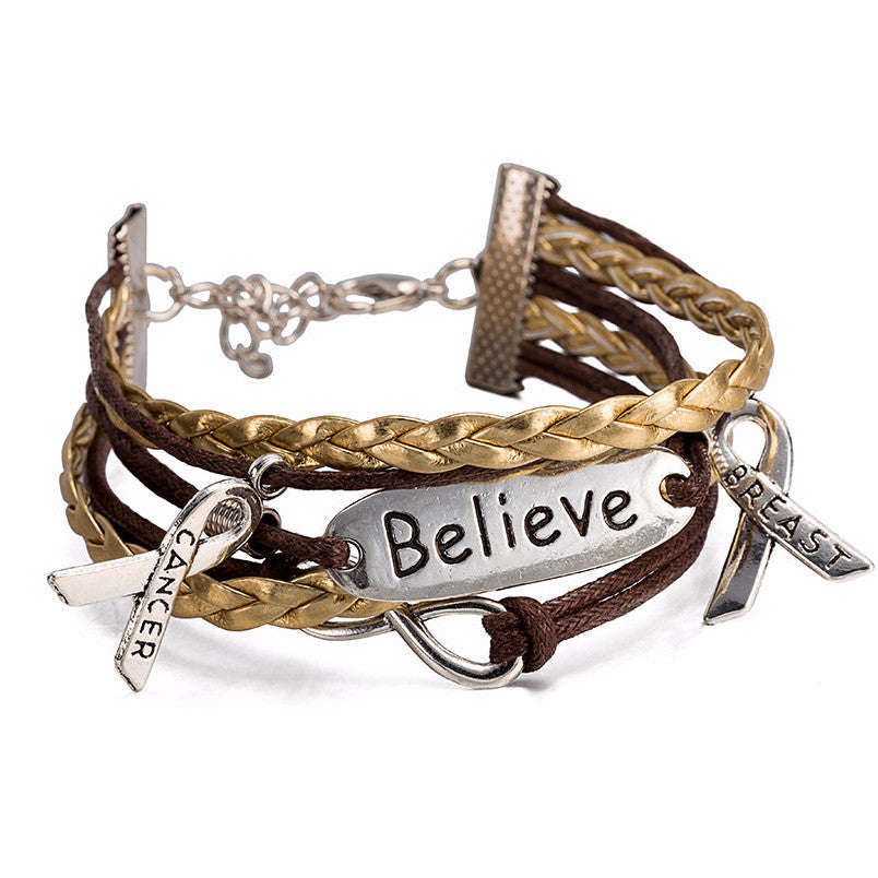 Infinity Wrap Bracelet, Breast cancer awareness design