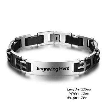 Men's Engraved Personalized Stainless Steel Bracelet