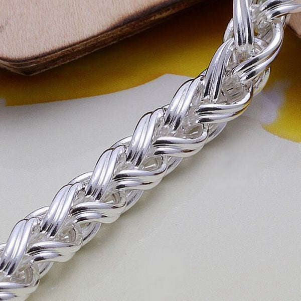 Gorgeous Sterling Silver filled Twist design link braclet