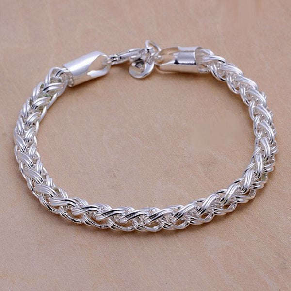 Gorgeous Sterling Silver filled Twist design link braclet
