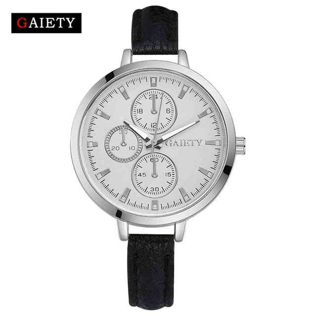 Gaiety brand Ladies quartz Watch - Black