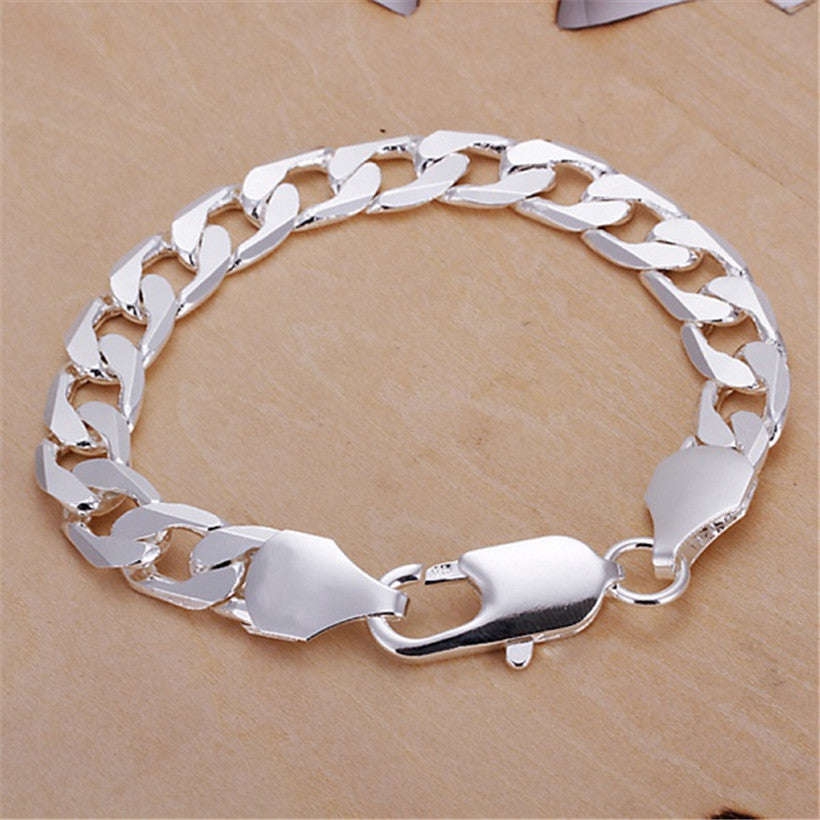 Stylish 6mm Curb chain design bracelet, 925 Sterling Silver Filled