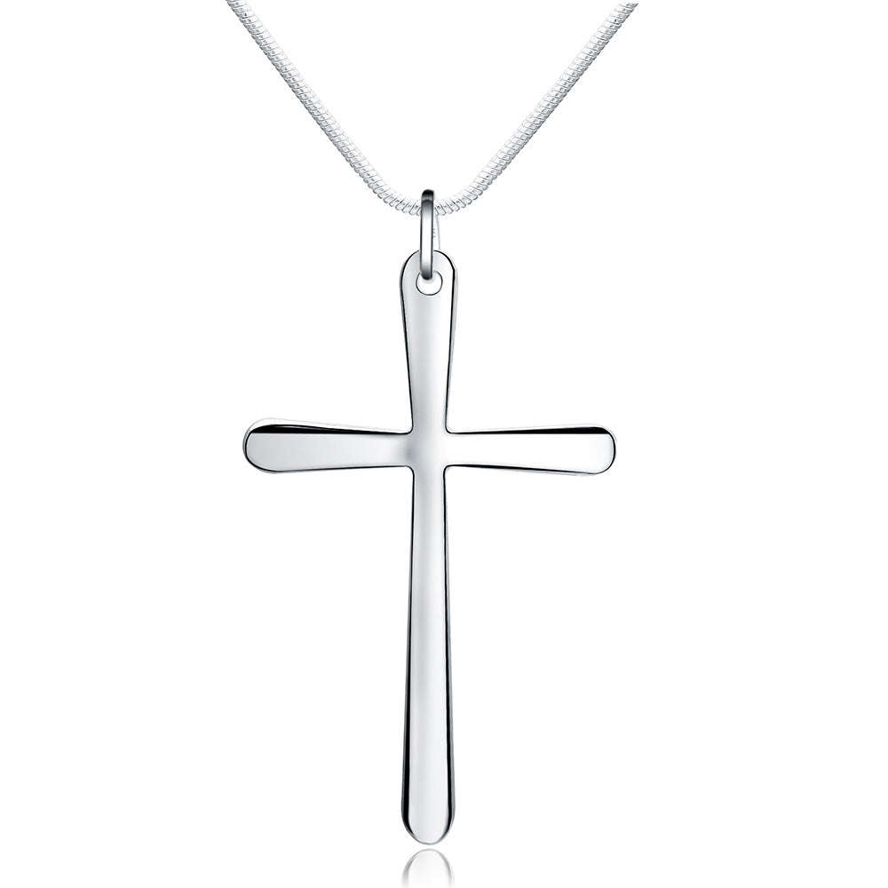 Plain design Sterling Silver Filled cross with Chain included