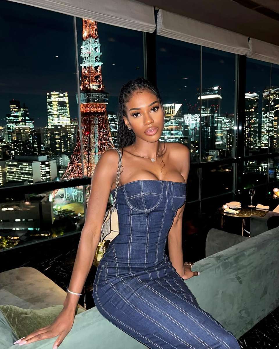 Denim boobtube dress