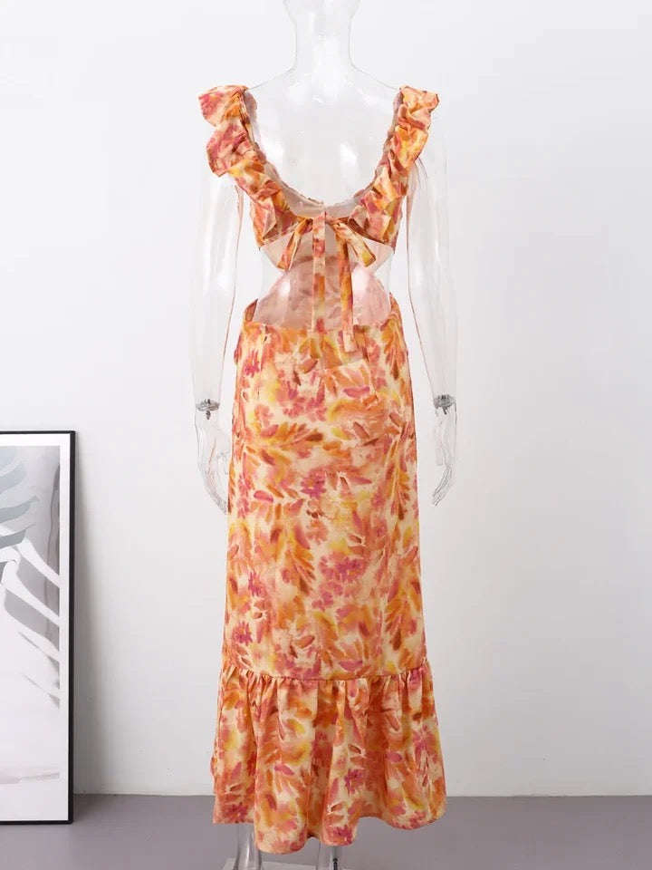 Ruffled floral dress