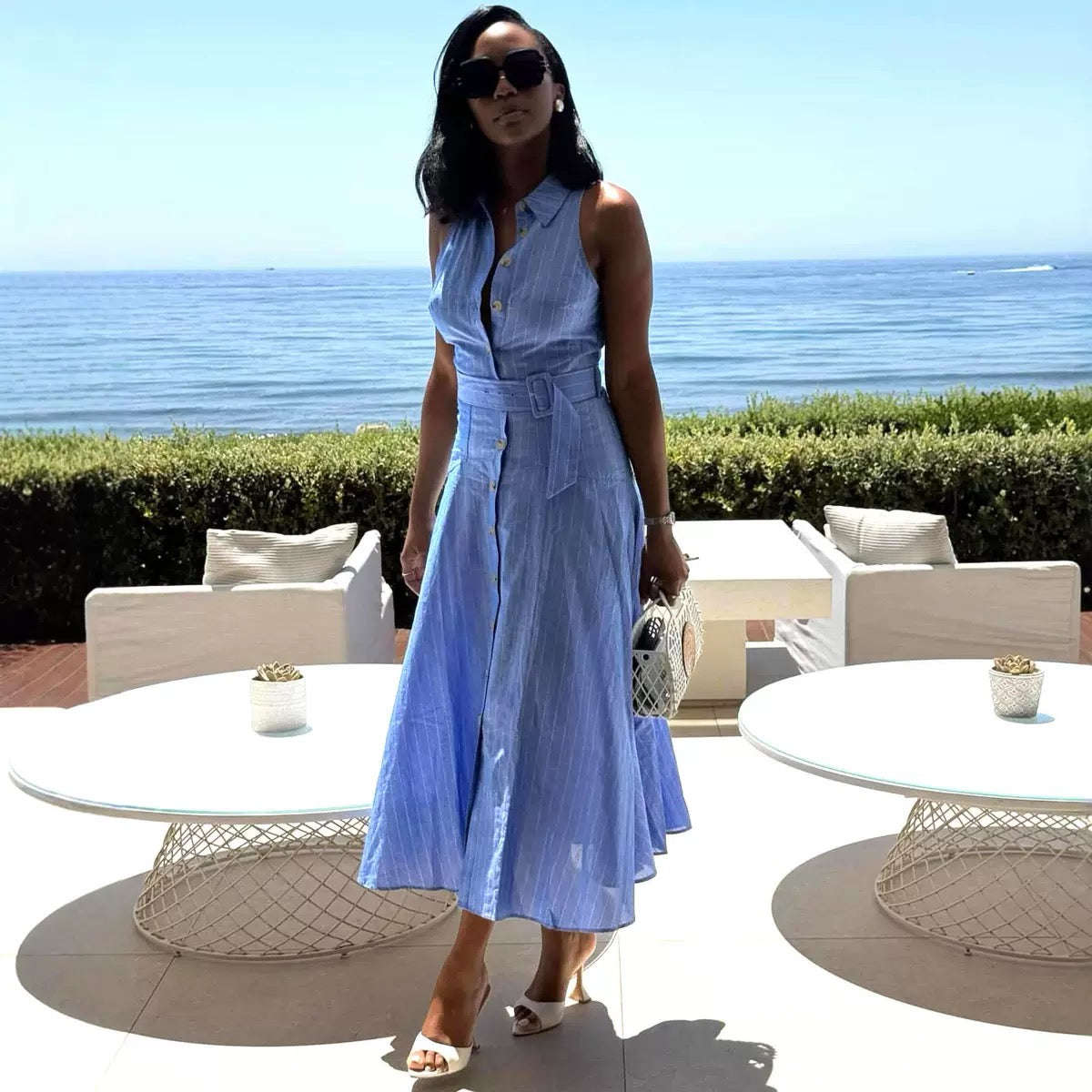 Riviera Belted Shirt Dress
