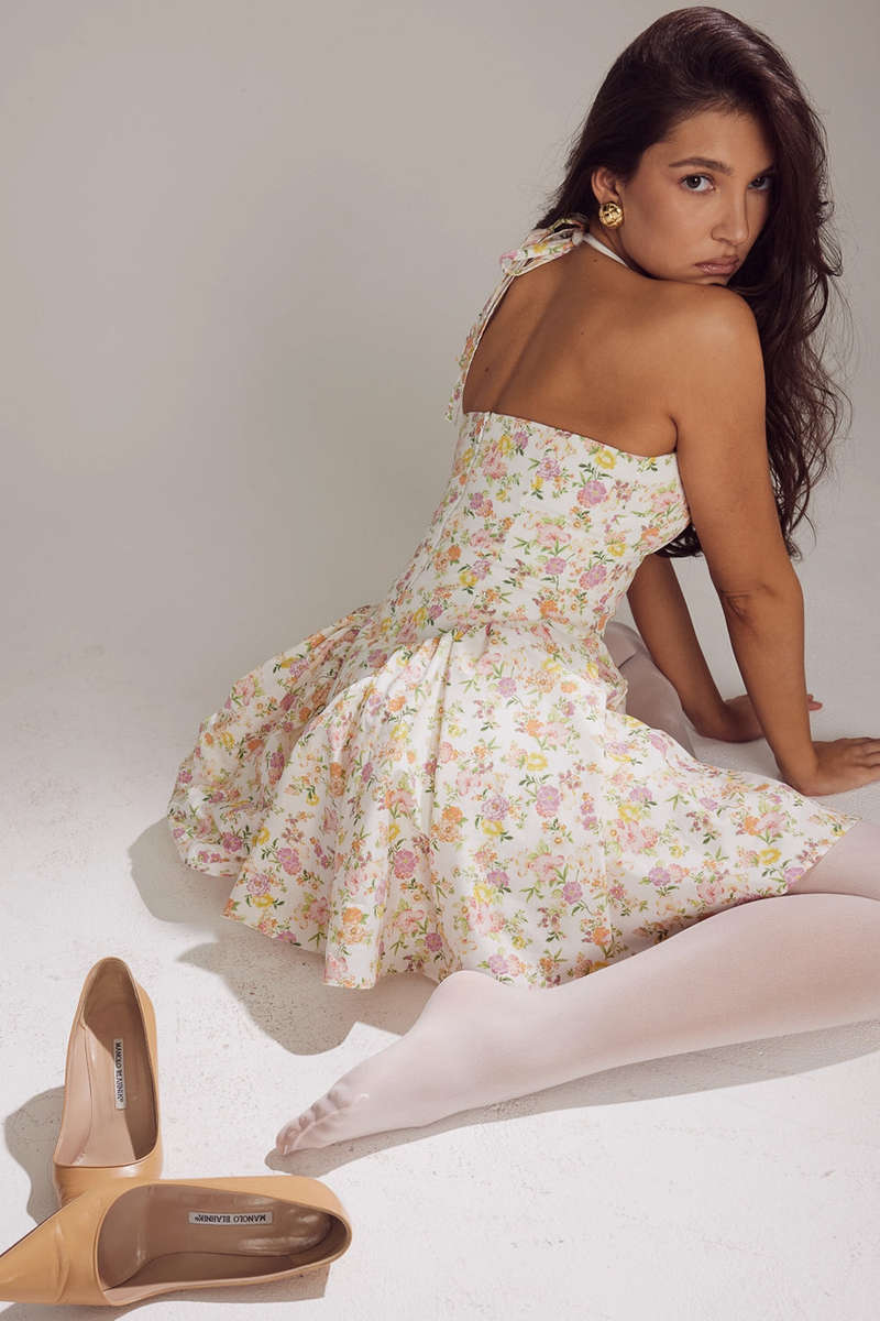 Bloom Halter Skater Dress