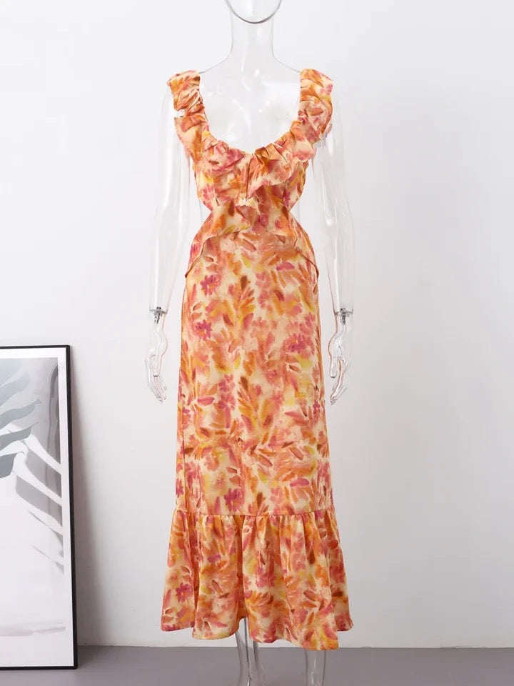 Ruffled floral dress