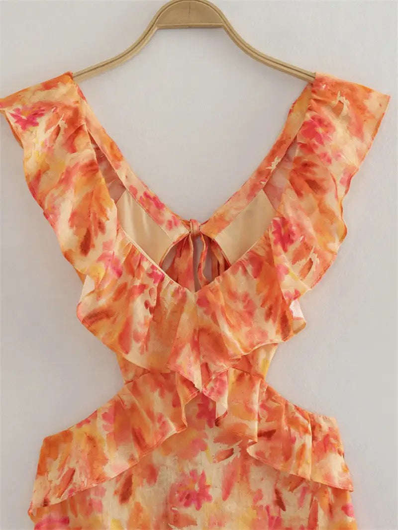 Ruffled floral dress