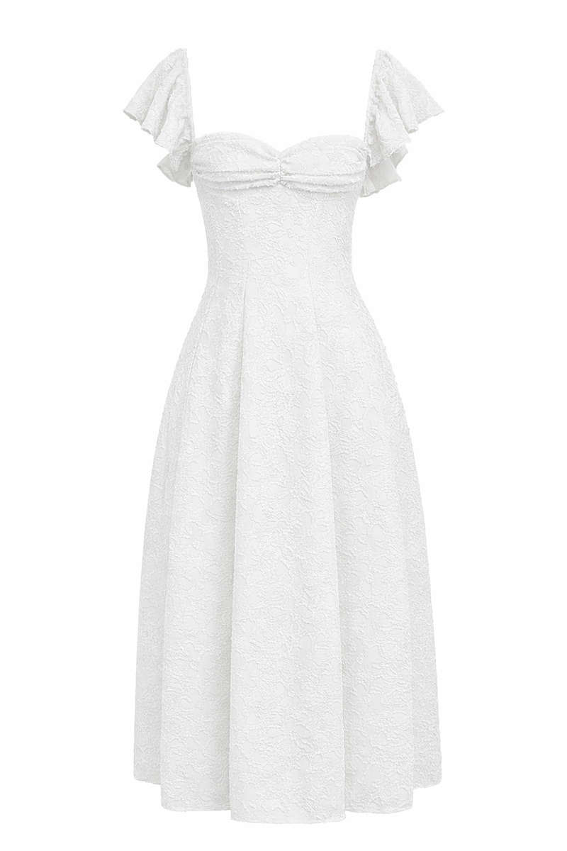 Blush Pink Lace Sweetheart Midi