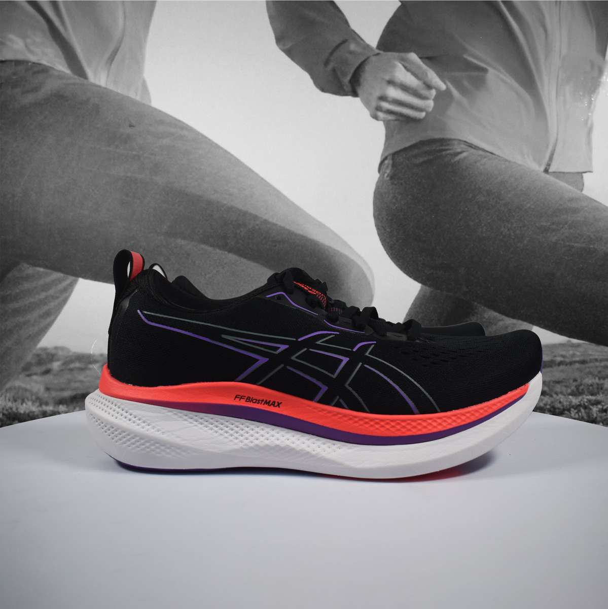 Asics Glideride Max Mens Road Running Shoes  Black/Red