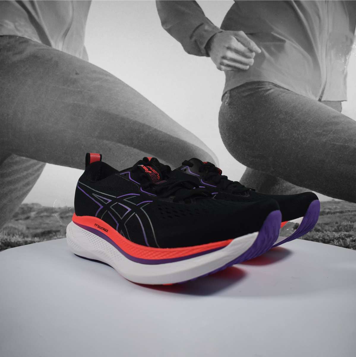 Asics Glideride Max Mens Road Running Shoes  Black/Red