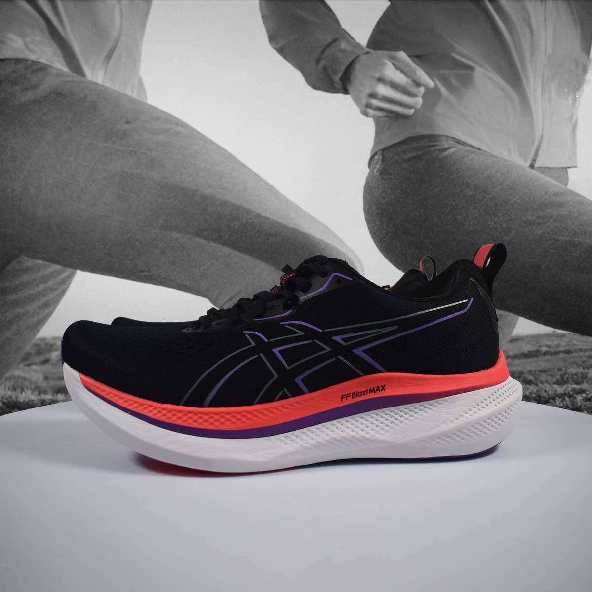 Asics Glideride Max Mens Road Running Shoes  Black/Red