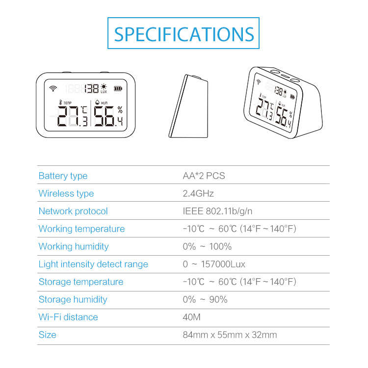 Temperature Humidity Brightness Sensor with LCD