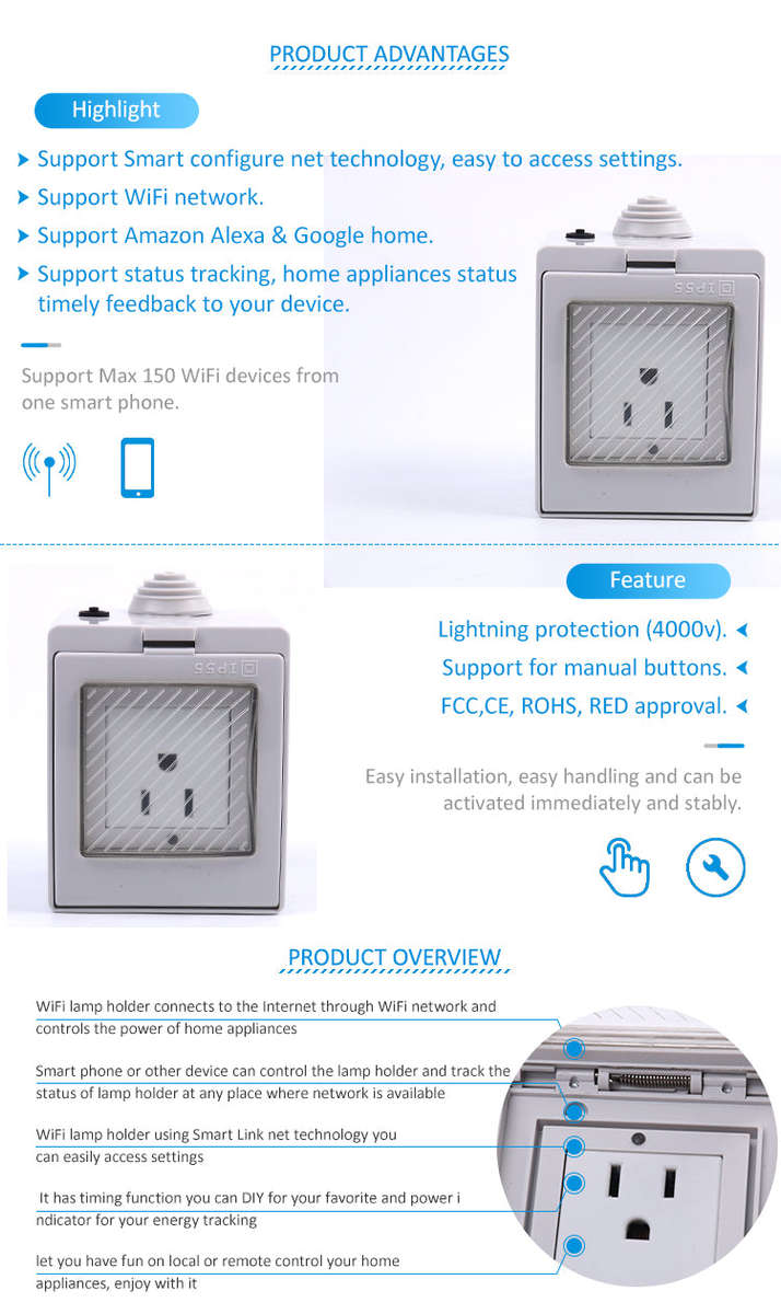 Waterproof WiFi Wall Socket