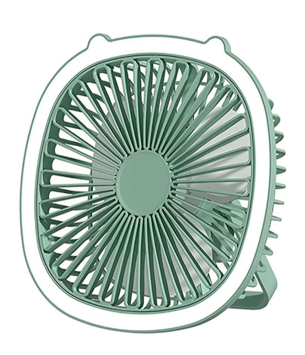 USB Rechargeable Fan With Light  - White