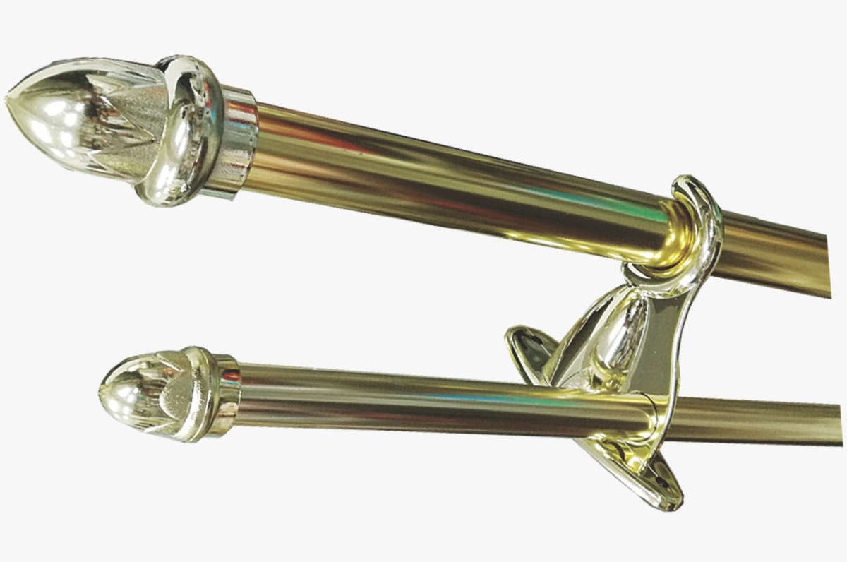 Aluminum Curtain Rod Combo -Gold