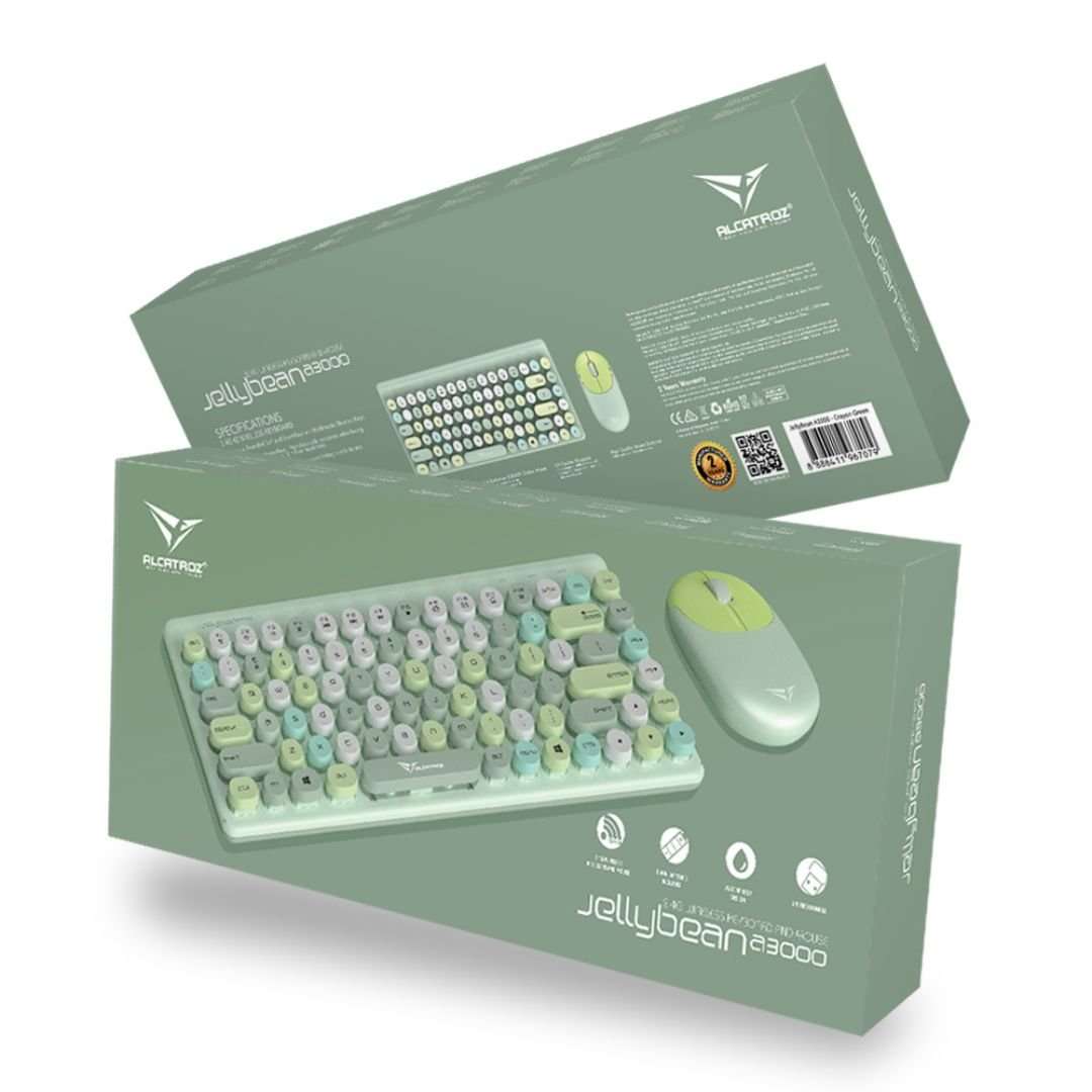 Alcatroz JellyBean A3000 Wireless and Bluetooth Combo - Crayon Green