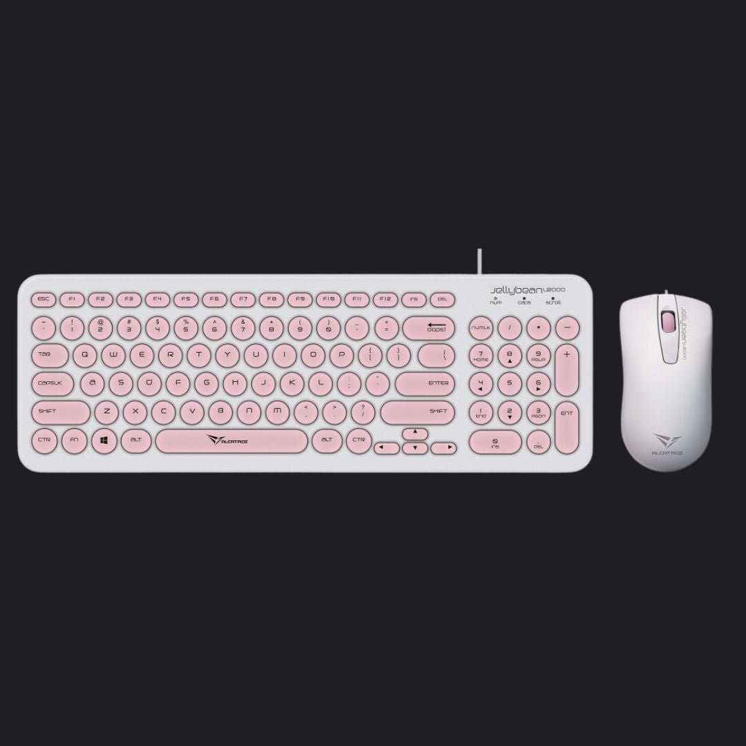 Alcatroz Jellybean U2000 Keyboard and Mouse - White/Peach