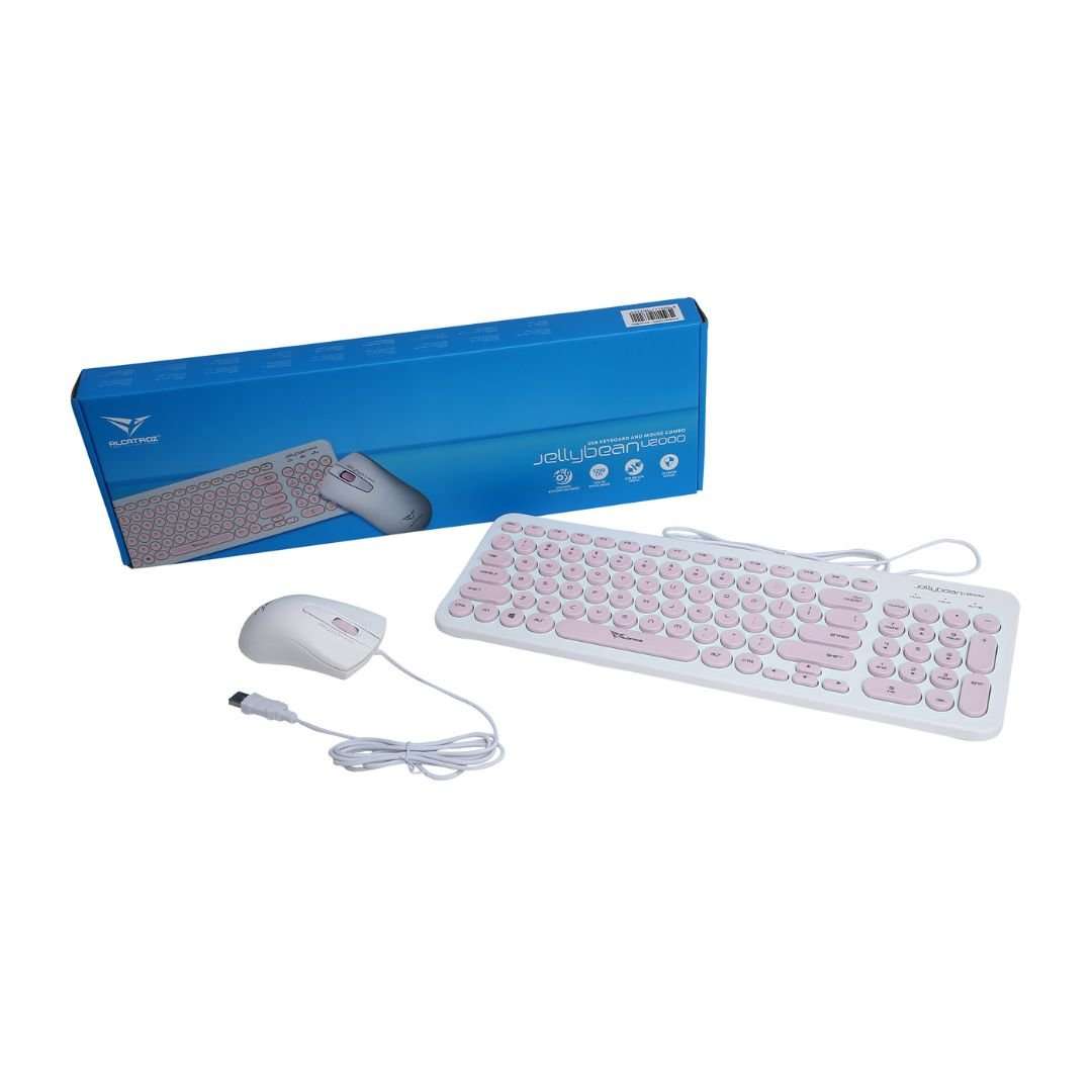 Alcatroz Jellybean U2000 Keyboard and Mouse - White/Peach