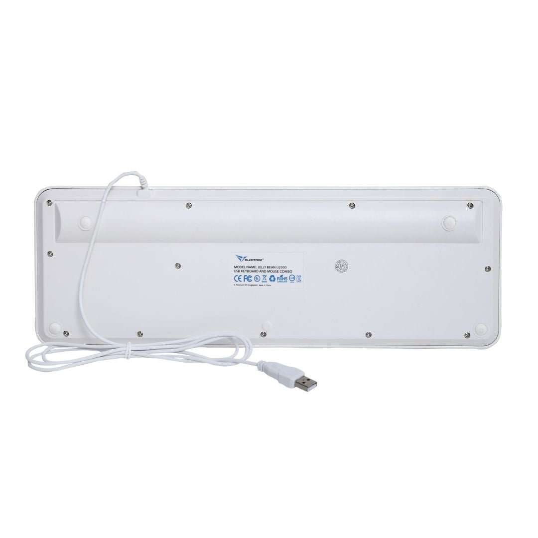 Alcatroz Jellybean U2000 Keyboard and Mouse - White/Peach