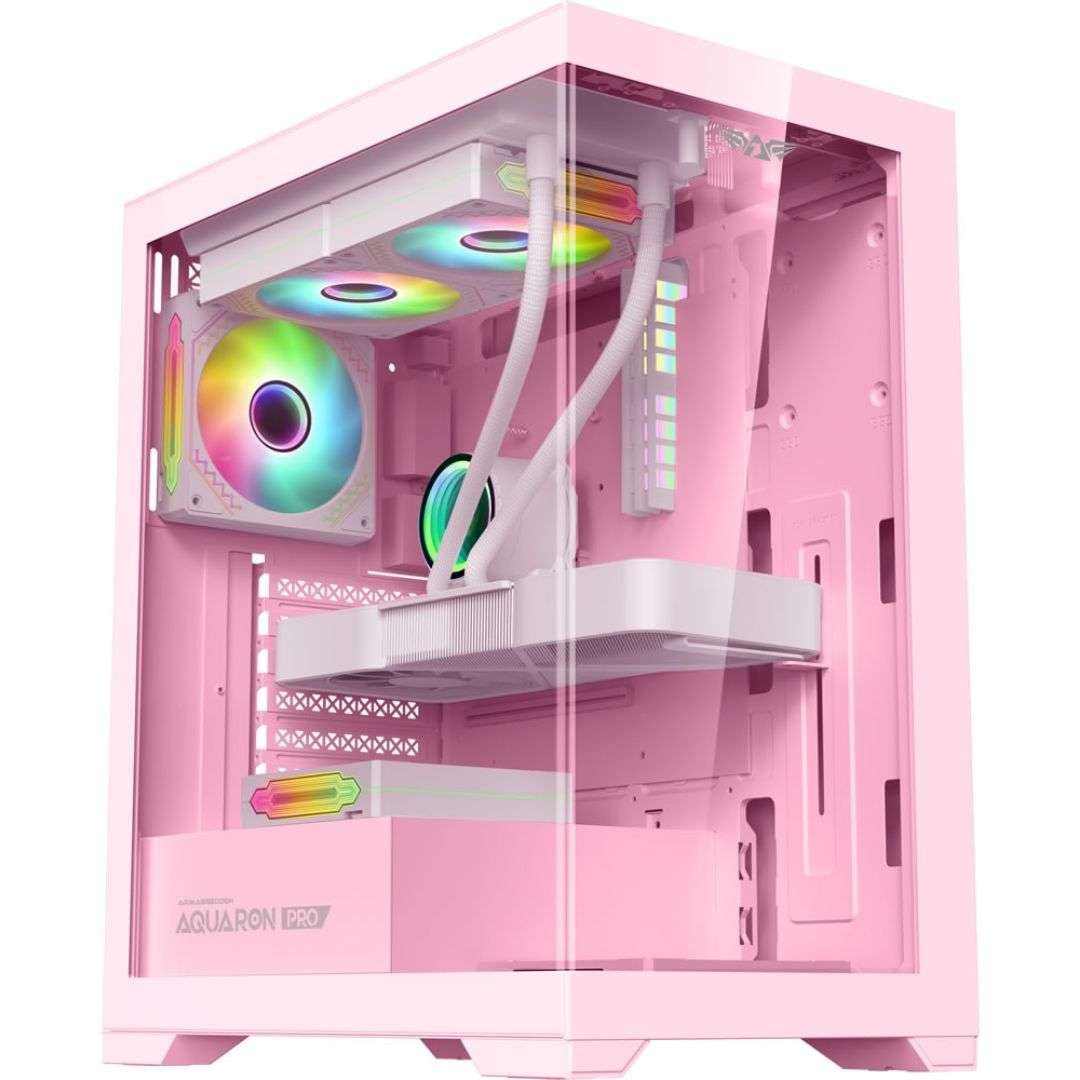 Armaggeddon Aquaron Pro ATX Gaming Case - Pink