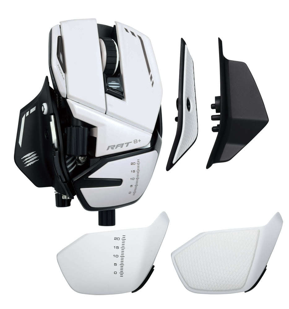 Mad Catz R.A.T. 8+ Wired Fully Adjustable Gaming Mouse - White
