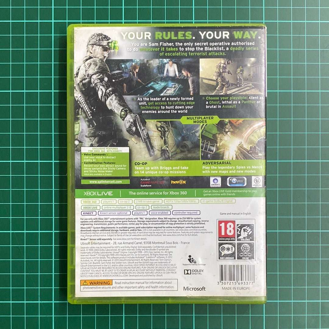 Tom Clancy's Splinter Cell: Blacklist | XBOX 360 | Used Game | No Manual