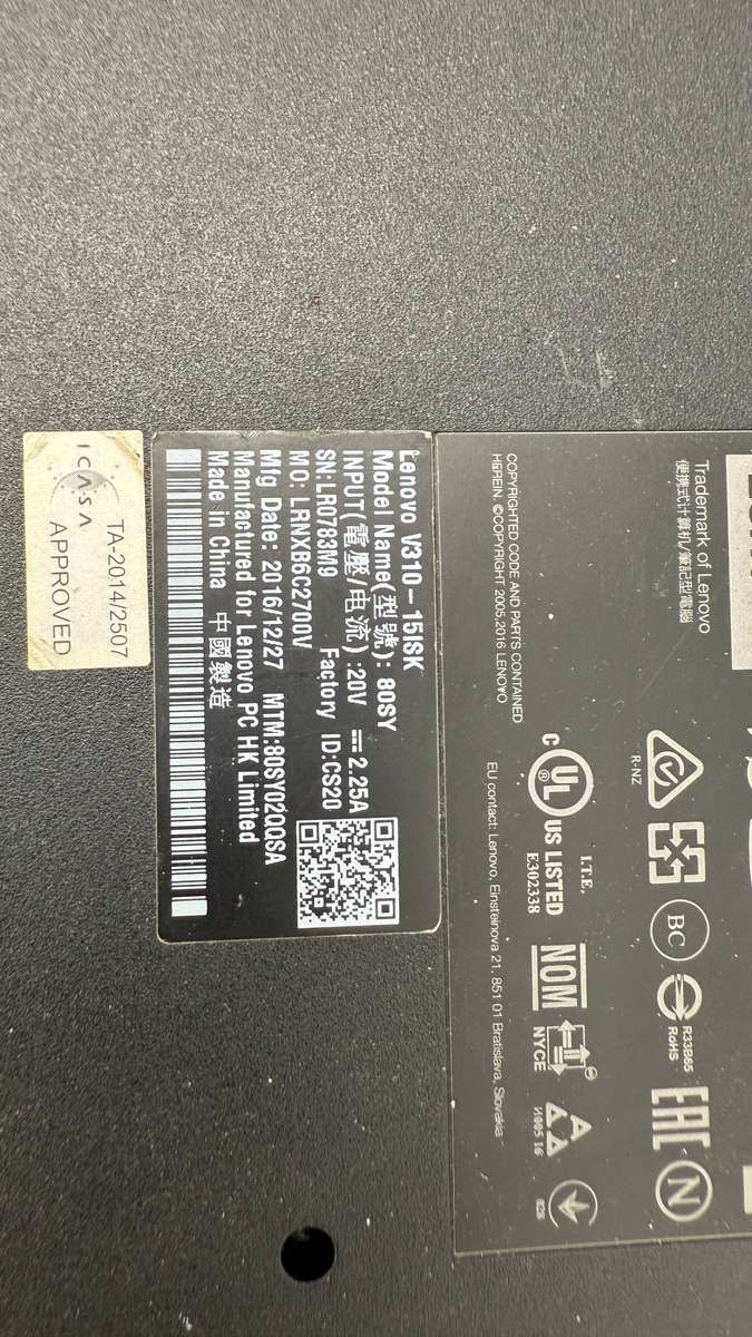 Lenovo V310 - 15ISK Back Cover Plate