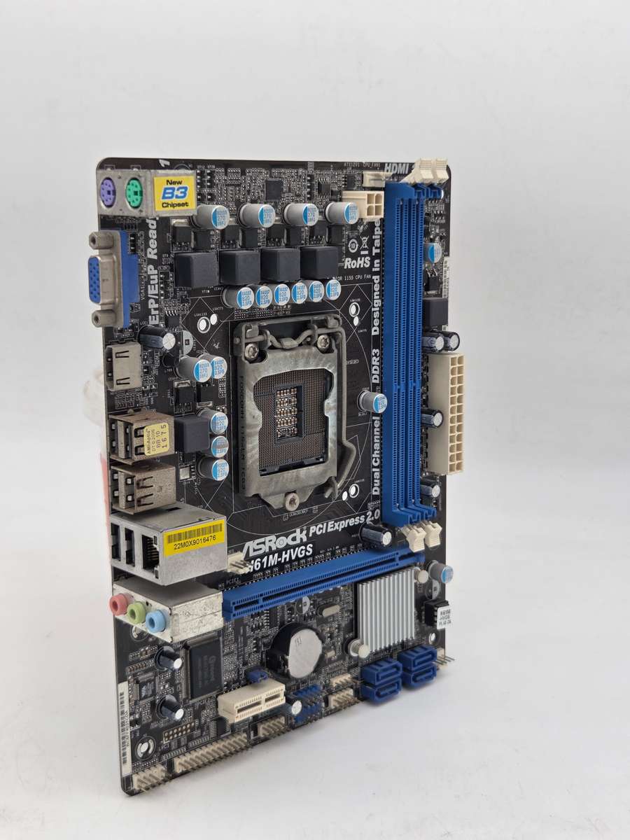 ASRock H61M-HVGS Micro-ATX Motherboard - LGA 1155 Socket (No IO Shield)