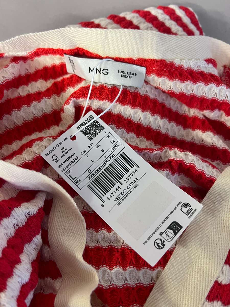 Mango Tuni Stripe Knit Dress - Size L